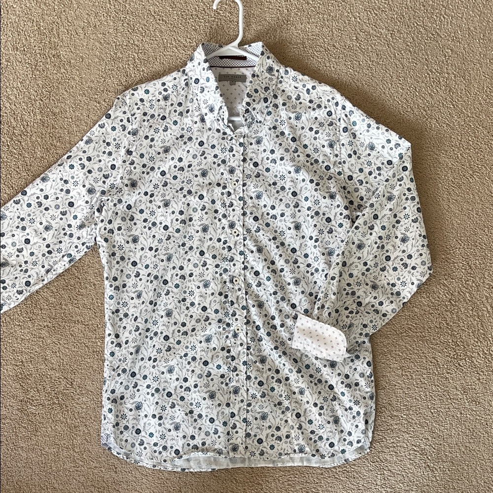 Men's White Patterned Shirt